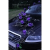 Dekoration till bil till bröllop rosor violett