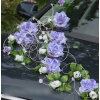Dekoration till Bröllopsbil Blommor i lila och blått och ivory  - rotting