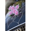 Dekoration till Bröllopsbil Blommor i rosa - rotting hjärtan