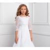 Spetsbolero för flicka med Snörning i ryggen vit / ivory
