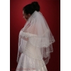 Brudslöja 90 cm med brodyr - vit