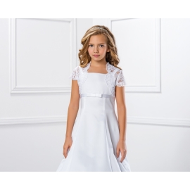 Barns ceremoniella spetsbolero med korta ärmar