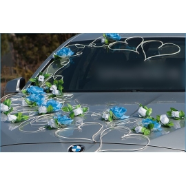 Bildekoration bröllop Blommor i vitt och blått - rottinghjärtan Bildekoration bröllop Blommor i vitt och blått - rottinghjärtan