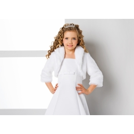 Bolero i Fuskpäls med  2/3 ärmar