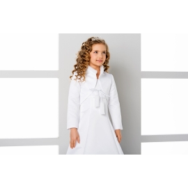 Bolero i isolerad satin för flicka med pomponger
