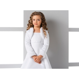 Bolero i isolerad satin och päls för flicka