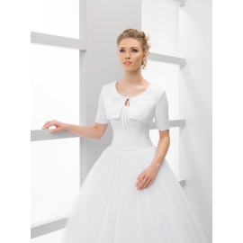 Bolero topp i satin med 1/3  ärmer för brud