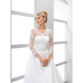 Brud bolero i spets med V-ringad
