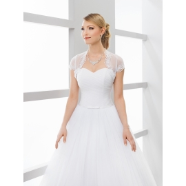 Brudbolero i tyll och spets - korta ärmar