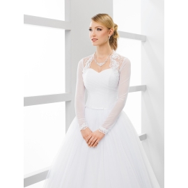 Brudbolero i tyll och spets - Långärmad