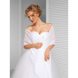 Brudsjal chiffong Vit Ivory