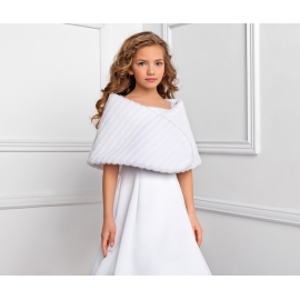 Cape av fuskpäls Flicka Kommunion