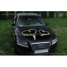 Bildekoration bröllop gula tulpaner