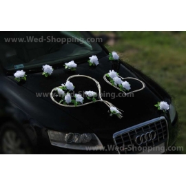 Dekoration bill bröllop hjärta vit rosor