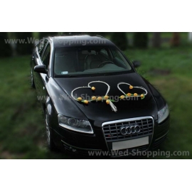 Bil buketter bröllop gula tulpaner konstgjorda blommor