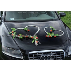 Bil buketter bröllop Orange-gula tulpaner konstgjorda blommor