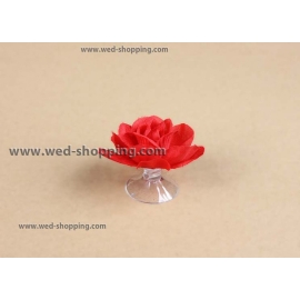 Röda rosor med sugkoppar för bröllop bil dekoration