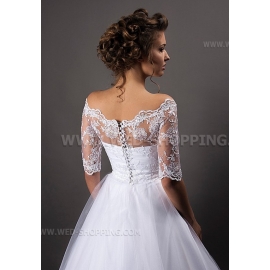 Off-Shoulder spetsbolero jacka tillbaka fastsättning knappar