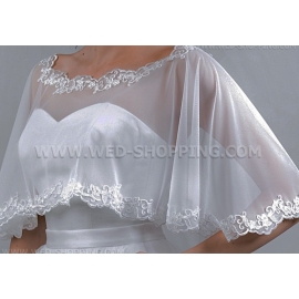 Tyll cape med spets för bruden