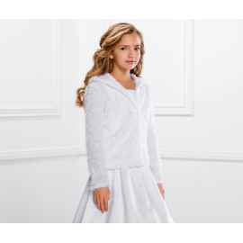 Fuskpäls Jacka med Huva för Flicka Vinter Första Nattvarden