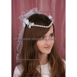 Första Kommunions diadem krans för flicka