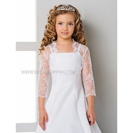 Vit Blomma Flicka Jacka Spets