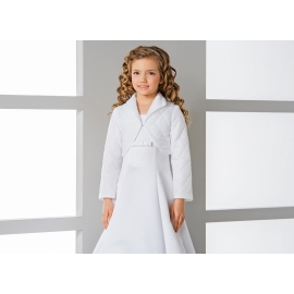 Quiltade bolero i satin med långe ärmar för flicka