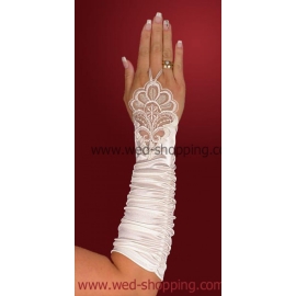 Fingerlösa handskar Satin med pärlor