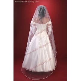 Brudslöja lång 170 cm med kantband