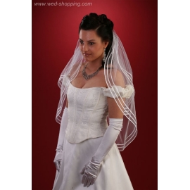 Brudslöja 80 cm med  trippel kantband