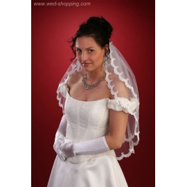 Brudslöja 70 cm med  spets