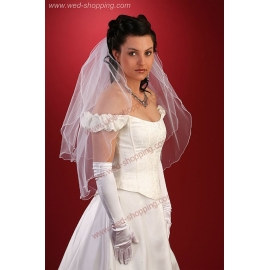 Slöja lång 80/60 cm med kristaller