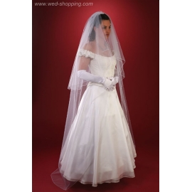 Brudslöja lång med kristaller