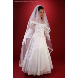 Brudslöja lång med spets