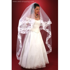 Brudslöja lång med spets