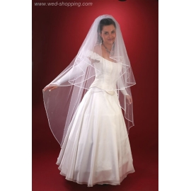 Brudslöja lång 170 cm med pärlor