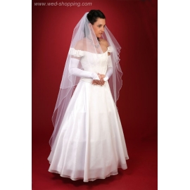 Brudslöja lång 170 cm med kristaller