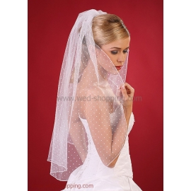 Brudslöja - 80 cm - tulle med prickar