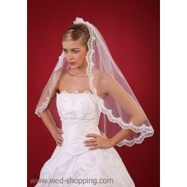 Brudslöja med chiffong bandet