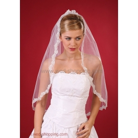 Brudslöja 80 cm med  spets