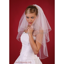 Brudslöja lång 80 cm med kristaller