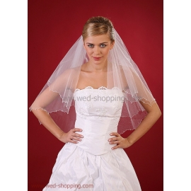 Brudslöja lång 80 cm med istappar