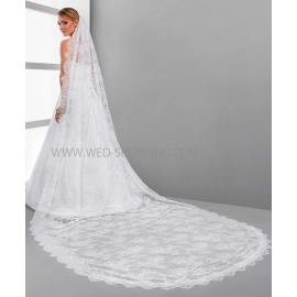 Brudslöja spets lång