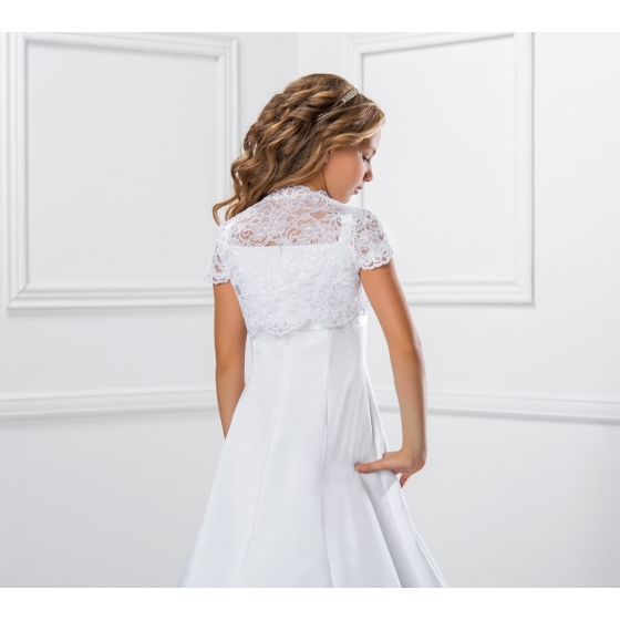 Barns ceremoniella spetsbolero med korta ärmar