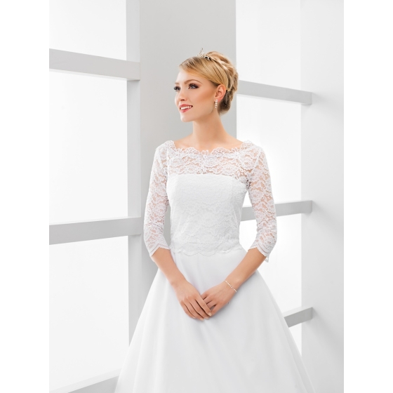 Båtringar brudbolero med 2/3 ärmar i spets