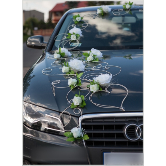 Bildekoration bröllop Blommor i ivory - rottinghjärtan