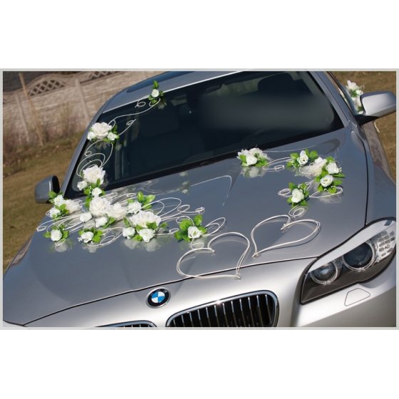 Bildekoration bröllop Blommor i ivory - rottinghjärtan