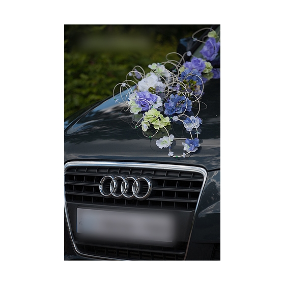 Bildekoration bröllop Blommor i lila och blått - rotting