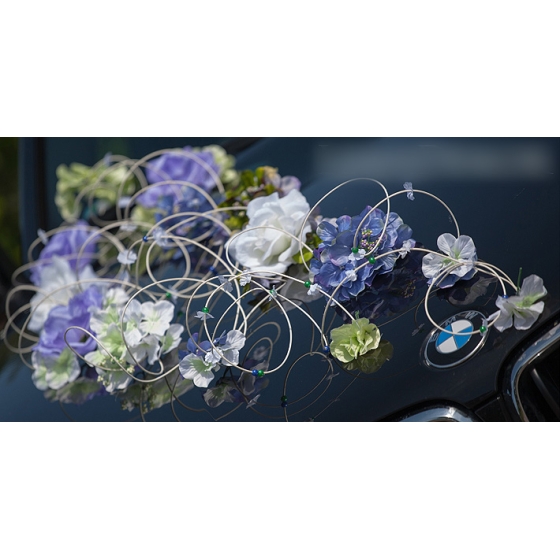 Bildekoration bröllop Blommor i lila och blått - rotting