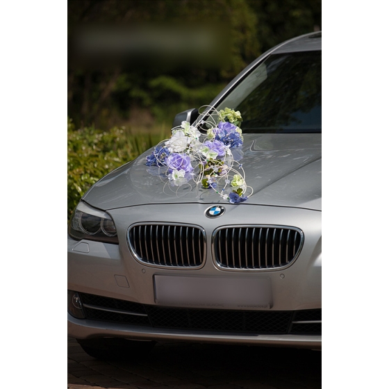 Bildekoration bröllop Blommor i lila och blått - rotting